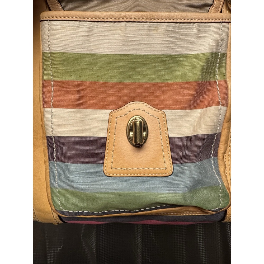 Vintage Y2K COACH Iconic Y2K Legacy Oxford Stripe Slim Pocket Tote 10760 RARE - Picture 4 of 16